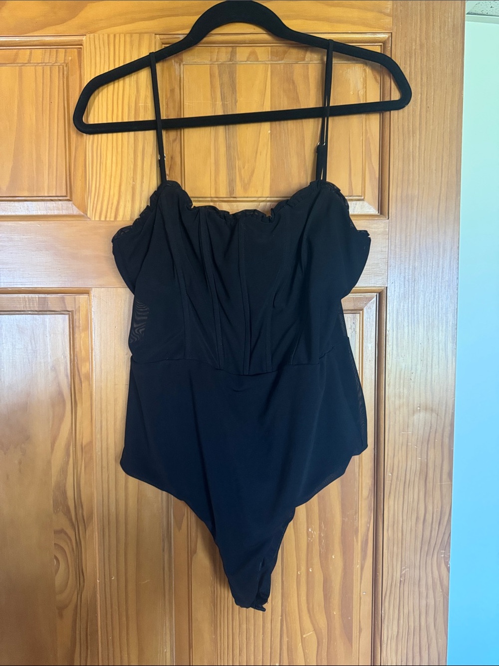 Princess Polly Black One-Piece Bodysuit with Adjustable Straps